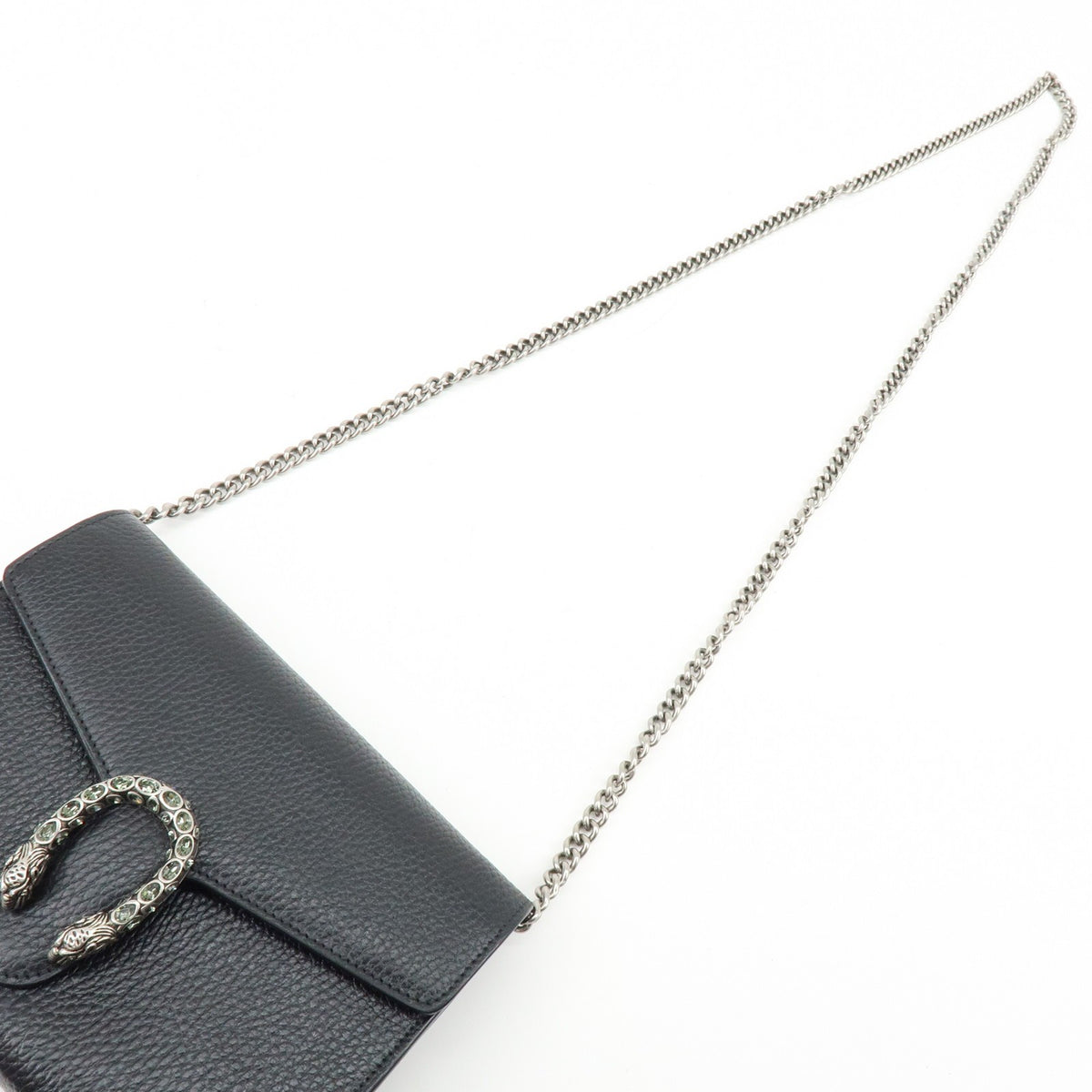 Gucci Dionysus Chain Leather, Black, Leather, Crossbody Bag