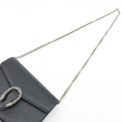 Gucci Dionysus Chain Leather, Black, Leather, Crossbody Bag