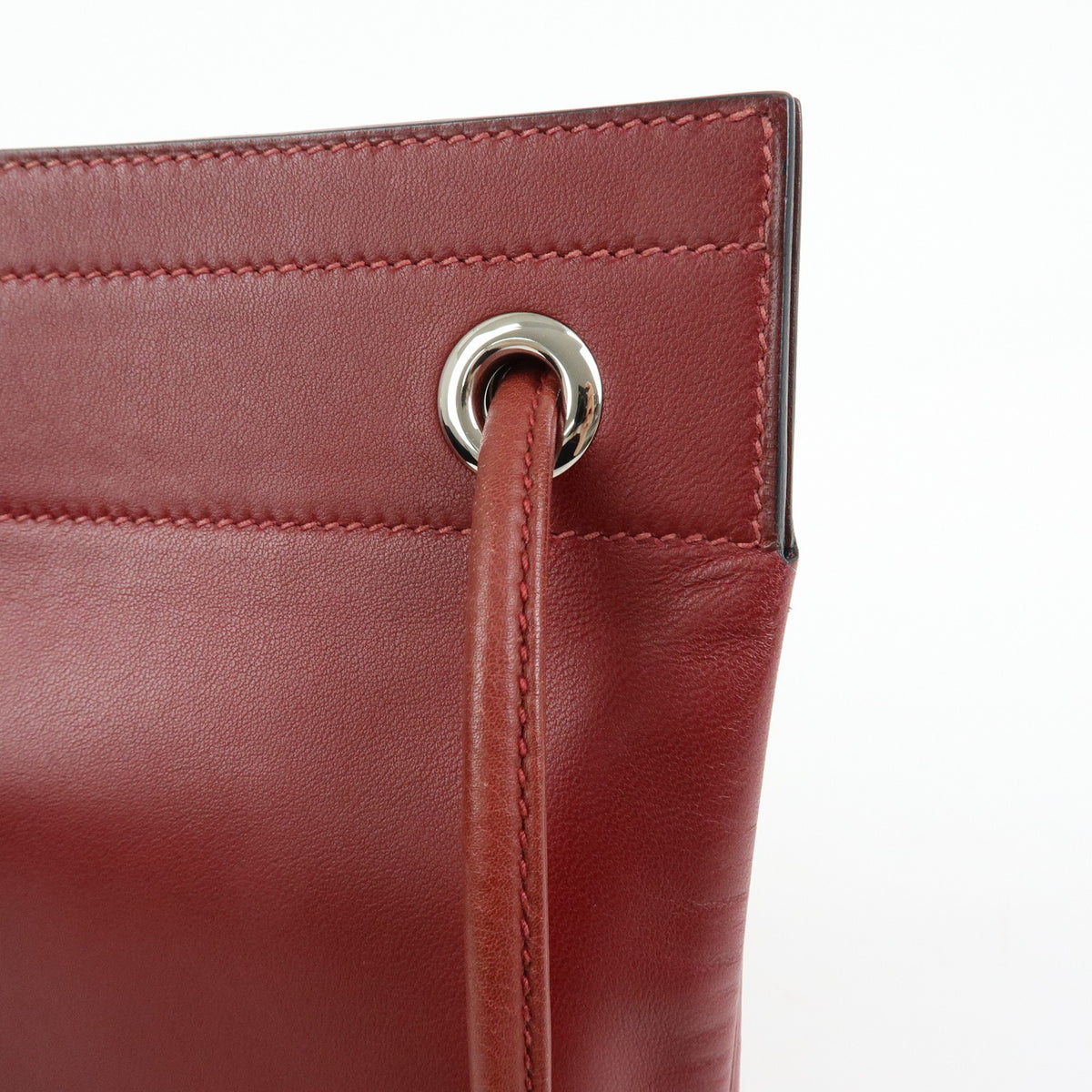 Hermes Aline Milo Lambskin and Swift, Burgundy, Leather, Handbag