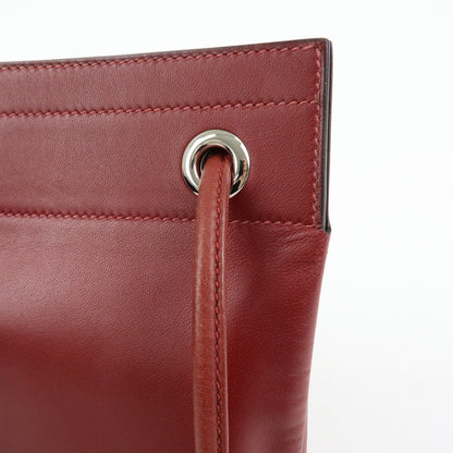 Hermes Aline Milo Lambskin and Swift, Burgundy, Leather, Handbag