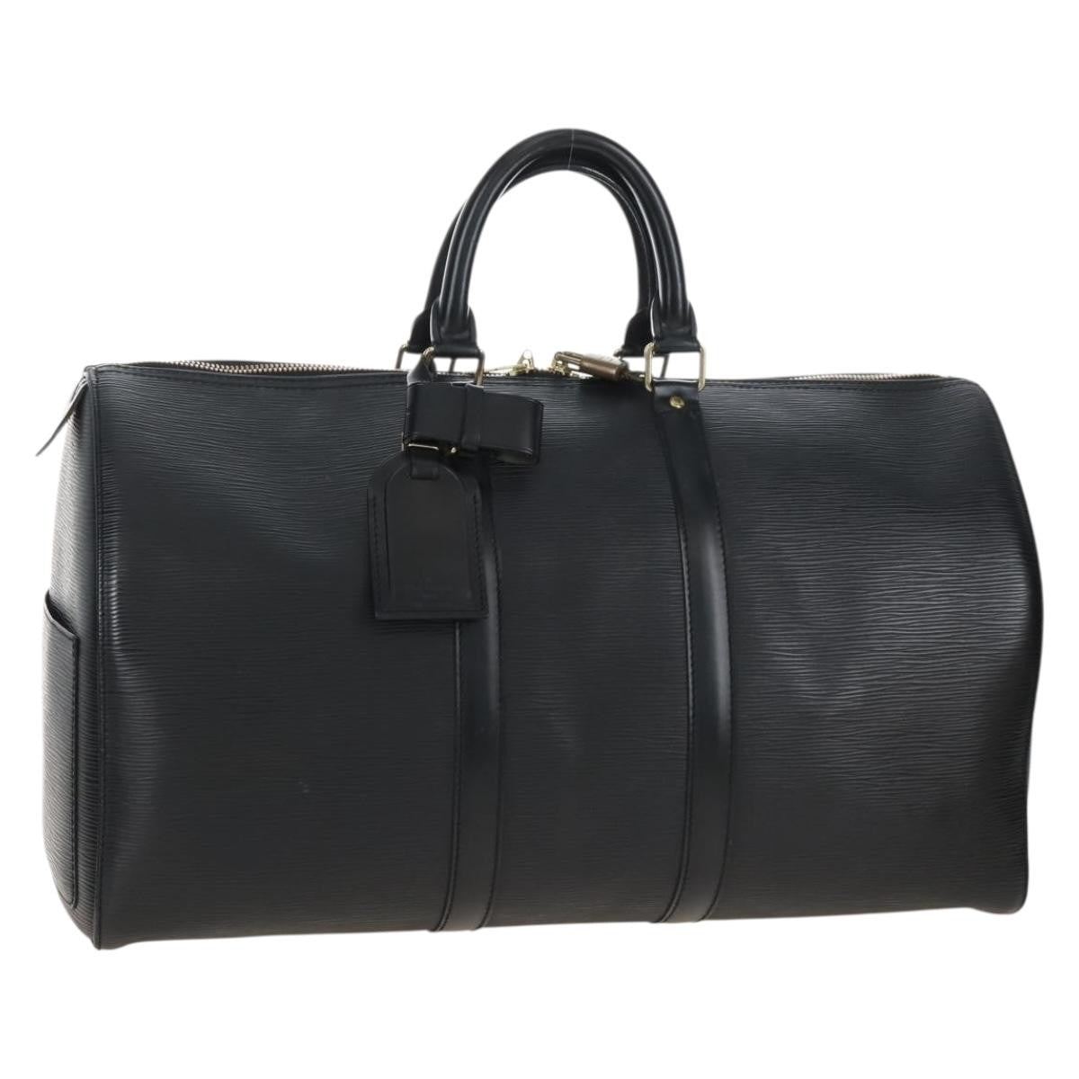 Louis Vuitton Keepall Epi Leather, Black, Leather, Travel Bag
