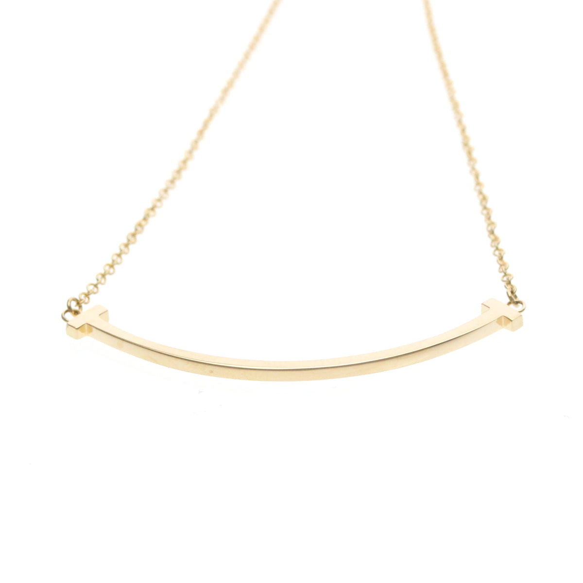 Tiffany & Co. T Smile Pendant 18K Yellow Gold, Gold, Pink Gold, Necklace