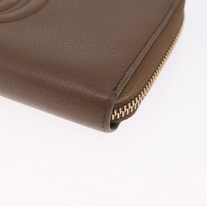 Gucci Soho Double Zip Around Leather, Brown, Leather, Wallet