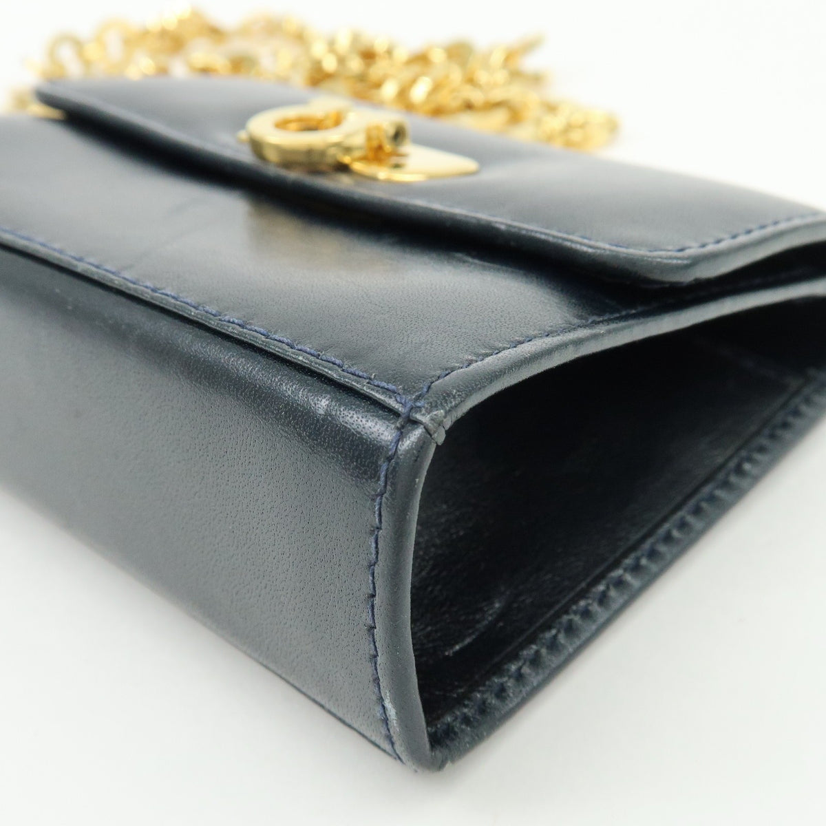 Salvatore Ferragamo Gancini Leather, Navy, Leather, Crossbody Bag