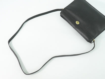 Christian Dior Shoulder Leather, Black, Leather, Shoulder Bag