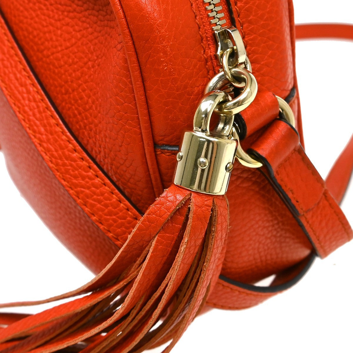 Gucci Soho Disco Leather, Orange, Leather, Shoulder Bag
