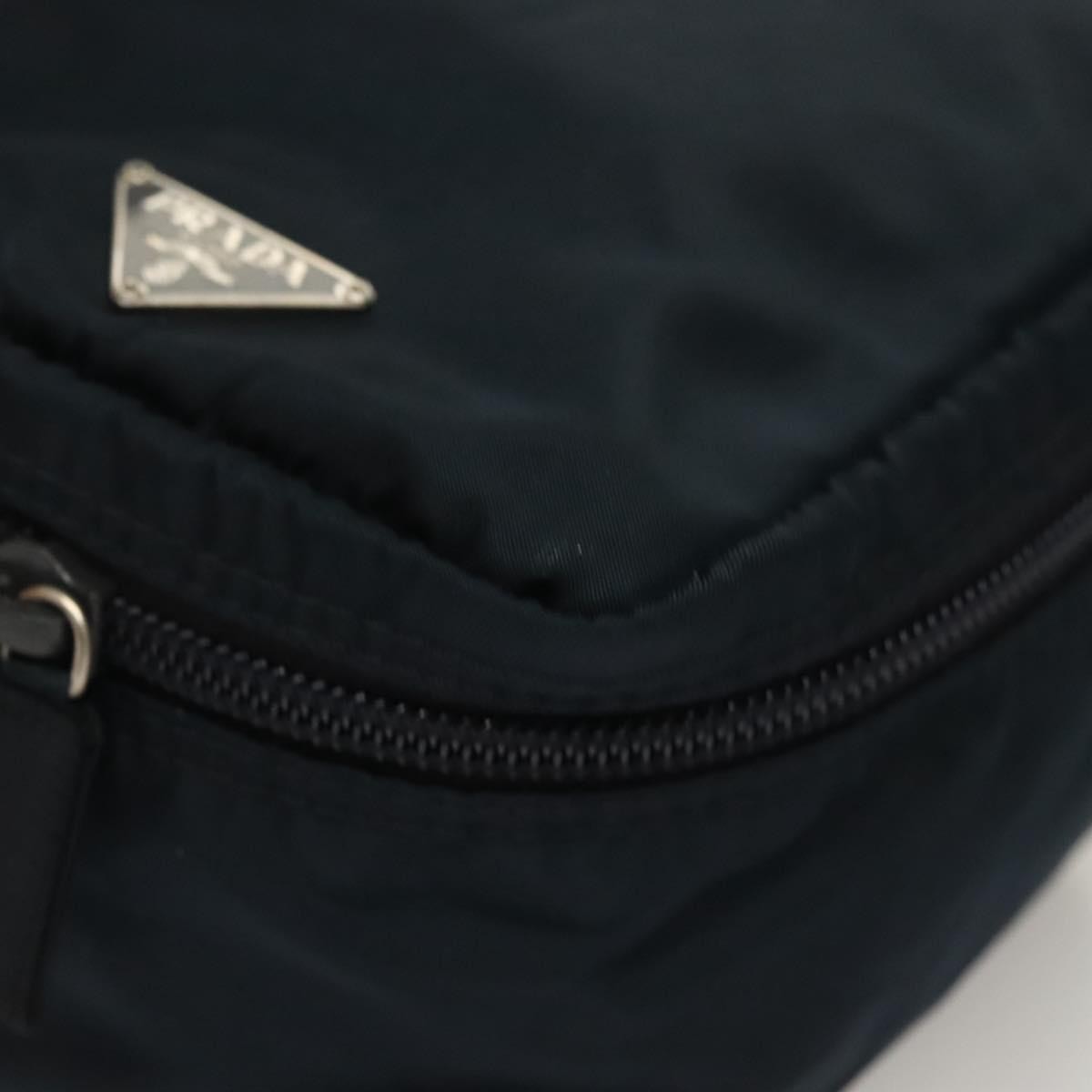 Prada Zip Around Toiletry Tessuto, Navy, Nylon, Clutch