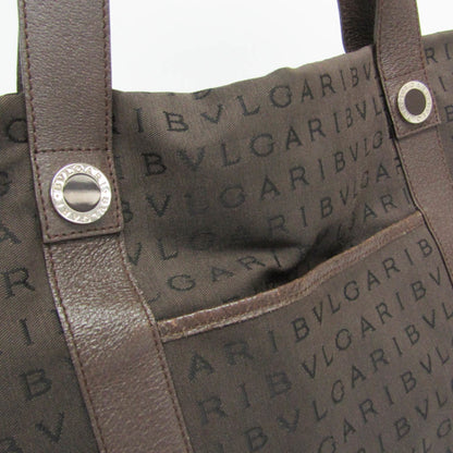 Bvlgari Logomania Canvas, Brown, Canvas, Tote Bag