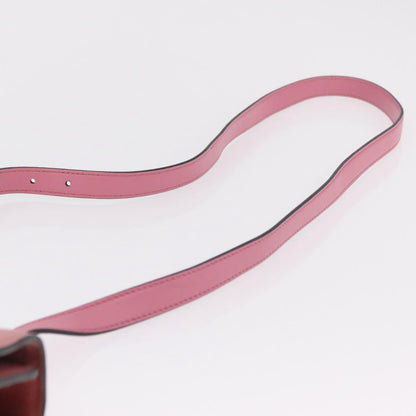 Miu Miu Madras Crystal Buckle Leather, Pink, Leather, Shoulder Bag