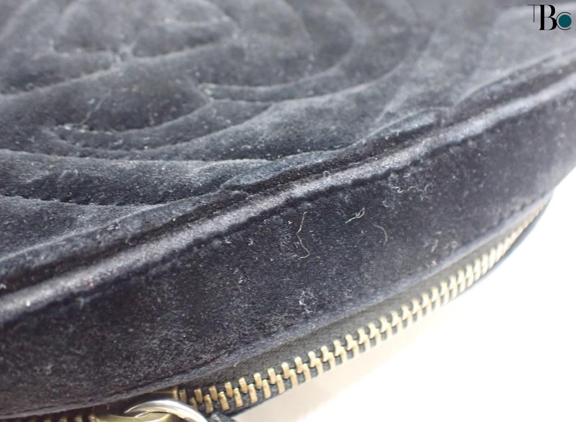 Gucci GG Marmont Flap Bag Crystal Embellished Matelasse Velvet, BLACK, VELVET, Shoulder bag