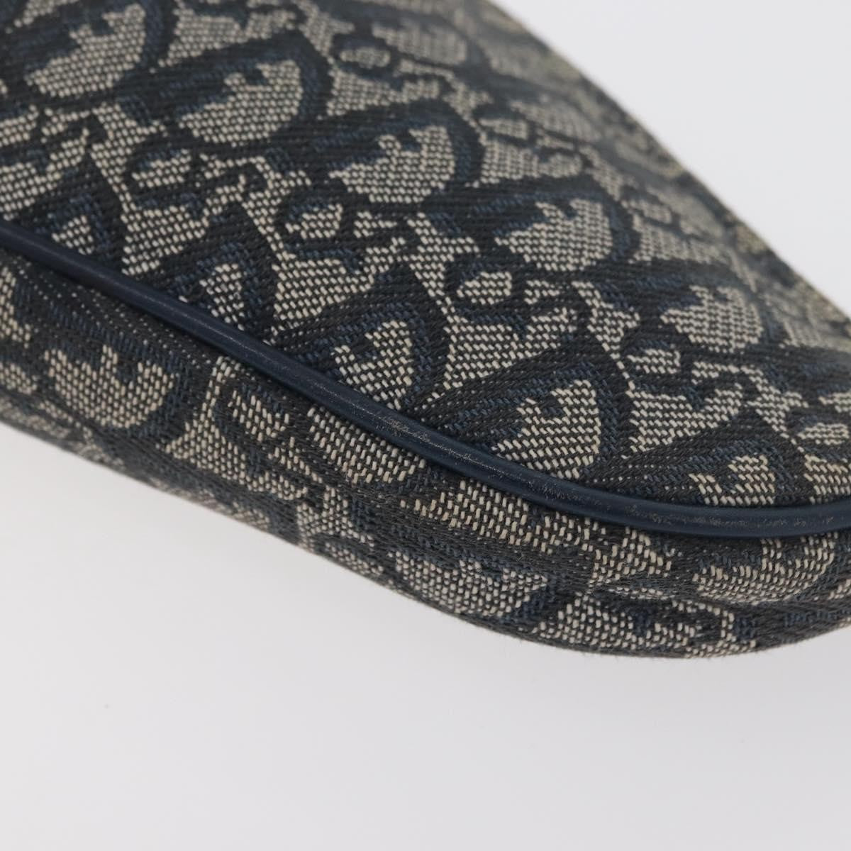 Christian Dior Vintage Saddle Diorissimo Canvas, Navy, Canvas, Handbag