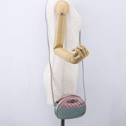 Gucci Trapuntata Camera Lambskin, Blue, Leather, Shoulder Bag