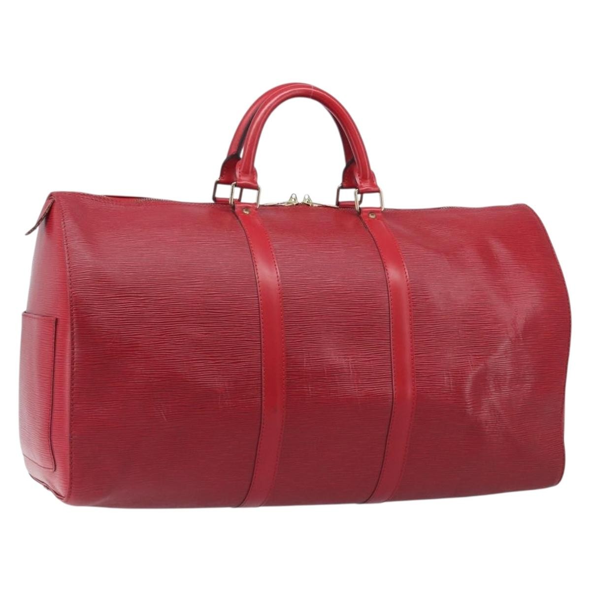 Louis Vuitton Keepall Epi Leather, Red, Leather, Travel Bag