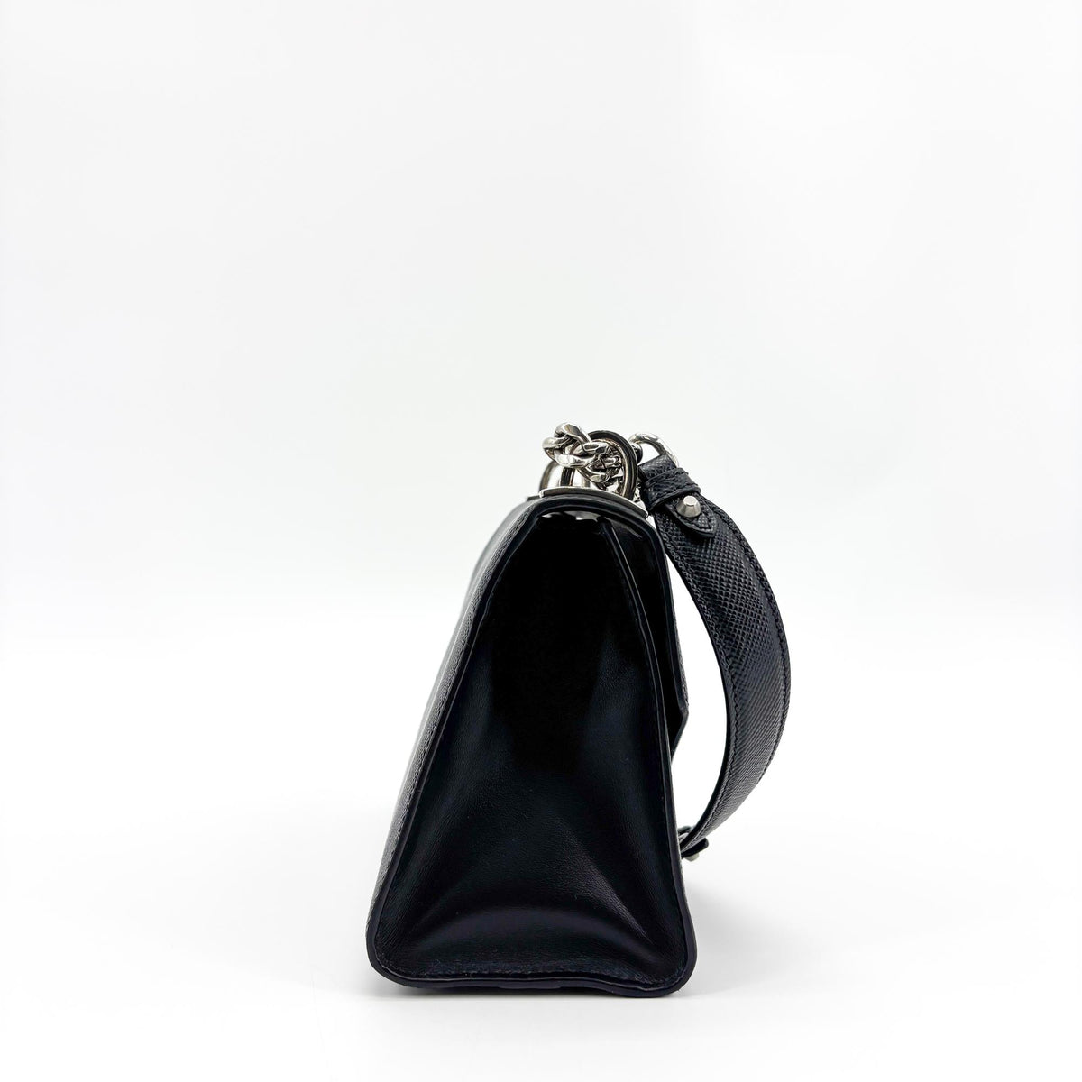 Prada Monochrome Saffiano Leather, Black, Leather, Tote Bag