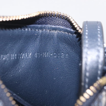 Christian Dior Vintage Saddle Zip Coin Purse Diorissimo Canvas, Navy, Canvas, Clutch