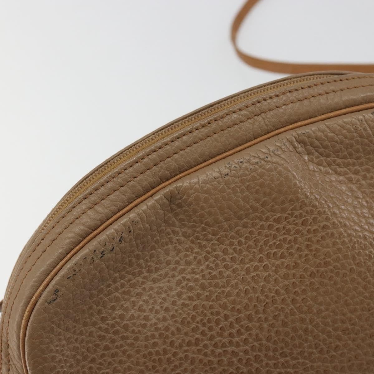 Christian Dior Vintage CD Logo Leather, Beige, Leather, Shoulder Bag