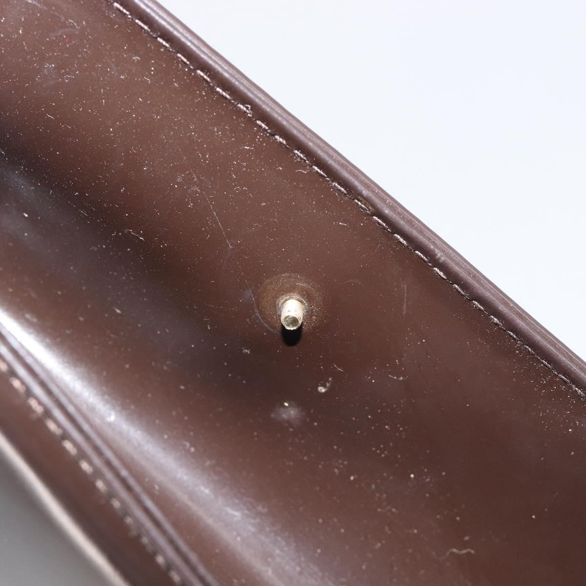 Salvatore Ferragamo Gancini Patent Leather, Brown, Patent Leather, Crossbody Bag
