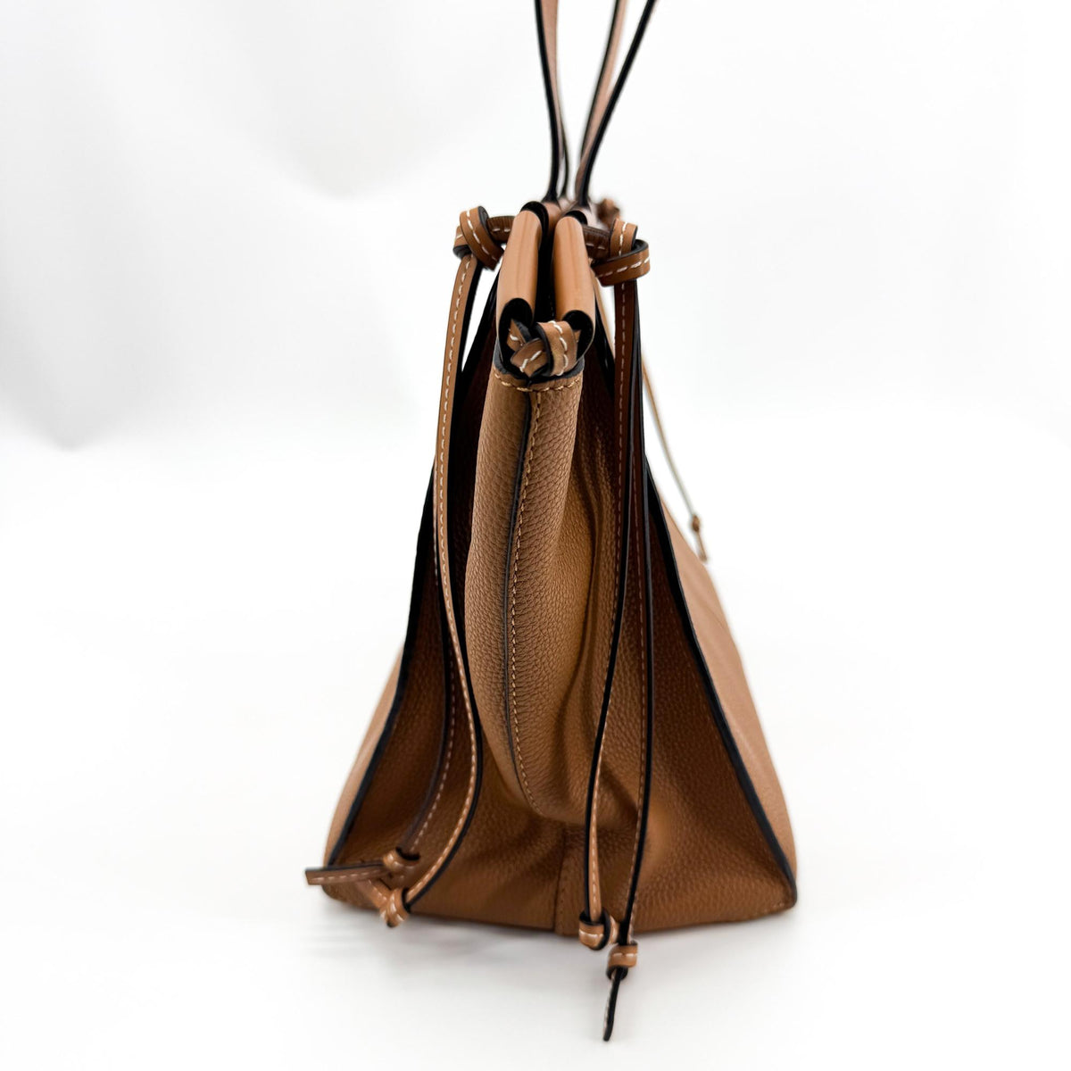 Loewe Cushion Leather, Brown, Leather, Tote Bag