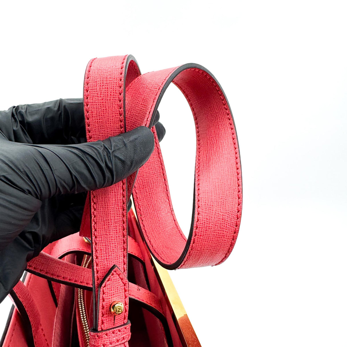 Fendi 2Jours Leather, Red, Leather, Handbag