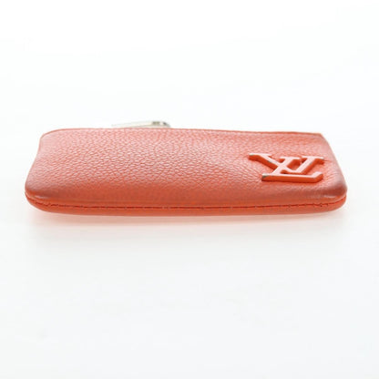 Louis Vuitton Pochette Clés Everyday LV leather, Orange, Leather, Wallet