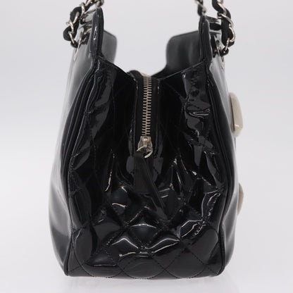 Chanel Lipstick Open Patent Vinyl, Black, Patent Leather, Tote Bag