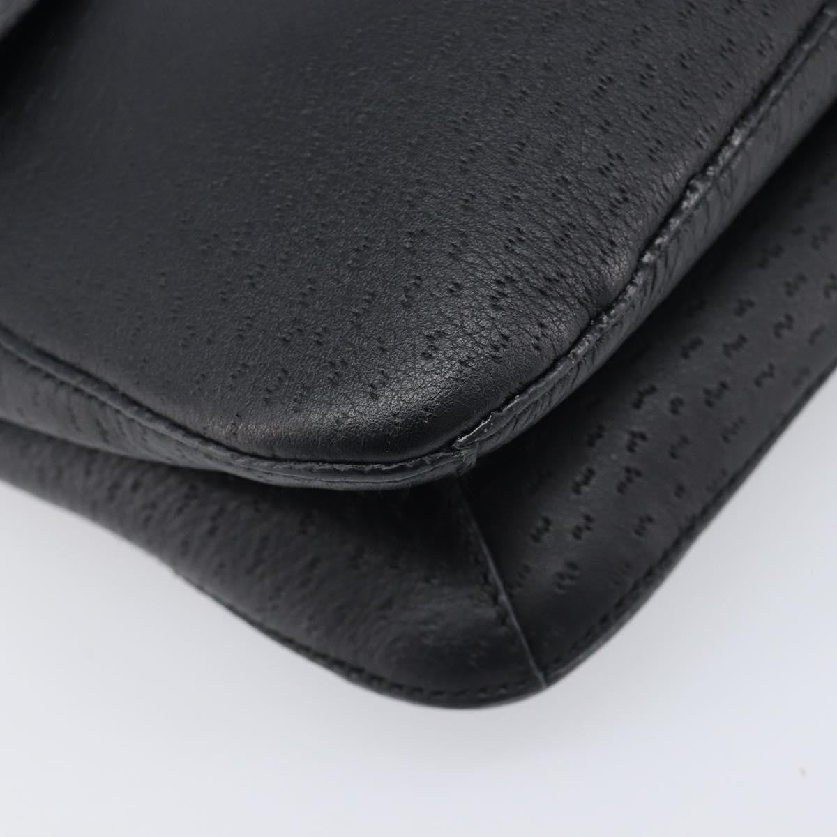 Salvatore Ferragamo Gancini Leather, Black, Leather, Shoulder Bag