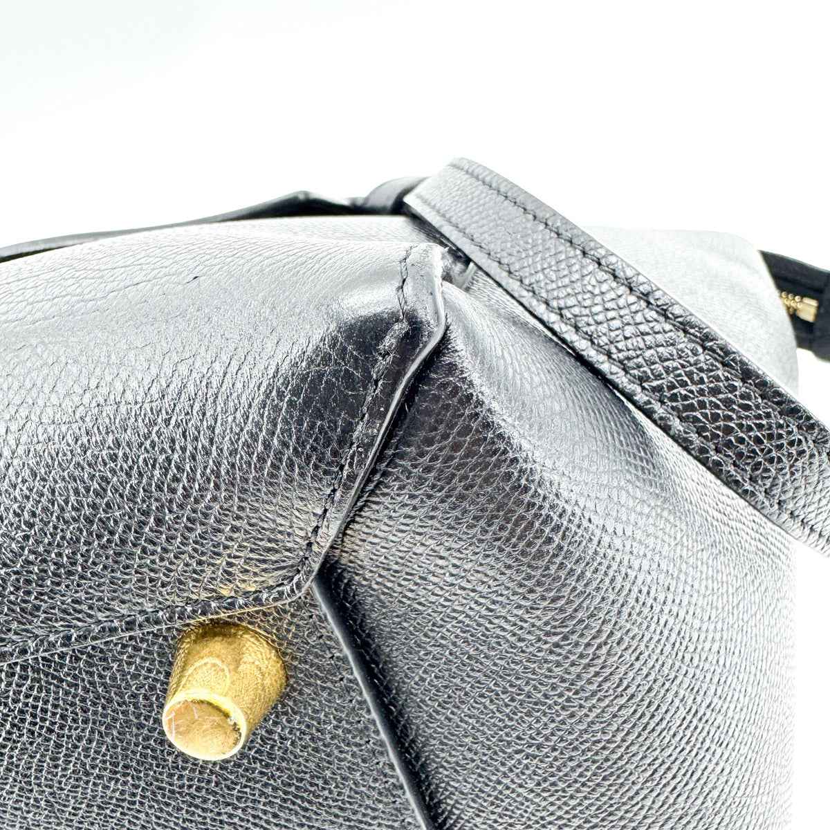 Celine Belt Calfskin, Black, Leather, Handbag