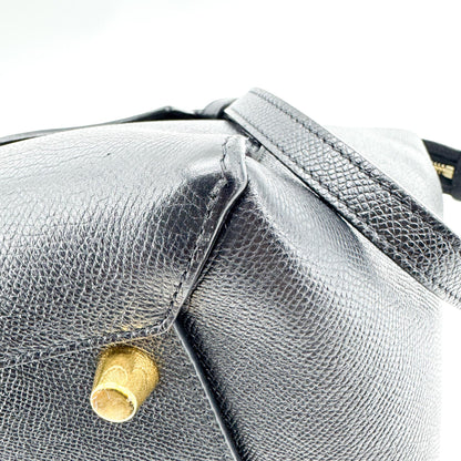 Celine Belt Calfskin, Black, Leather, Handbag
