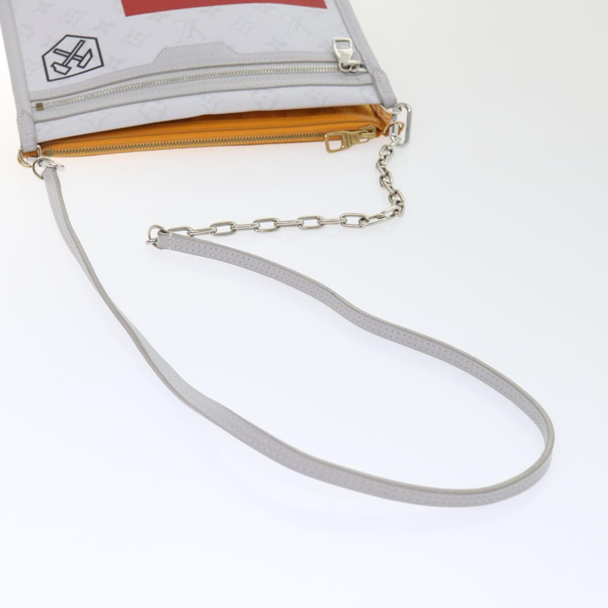 Louis Vuitton Double Flat Messenger Limited Edition Logo Story Monogram Canvas and Denim, Multicolour, Canvas, Clutch