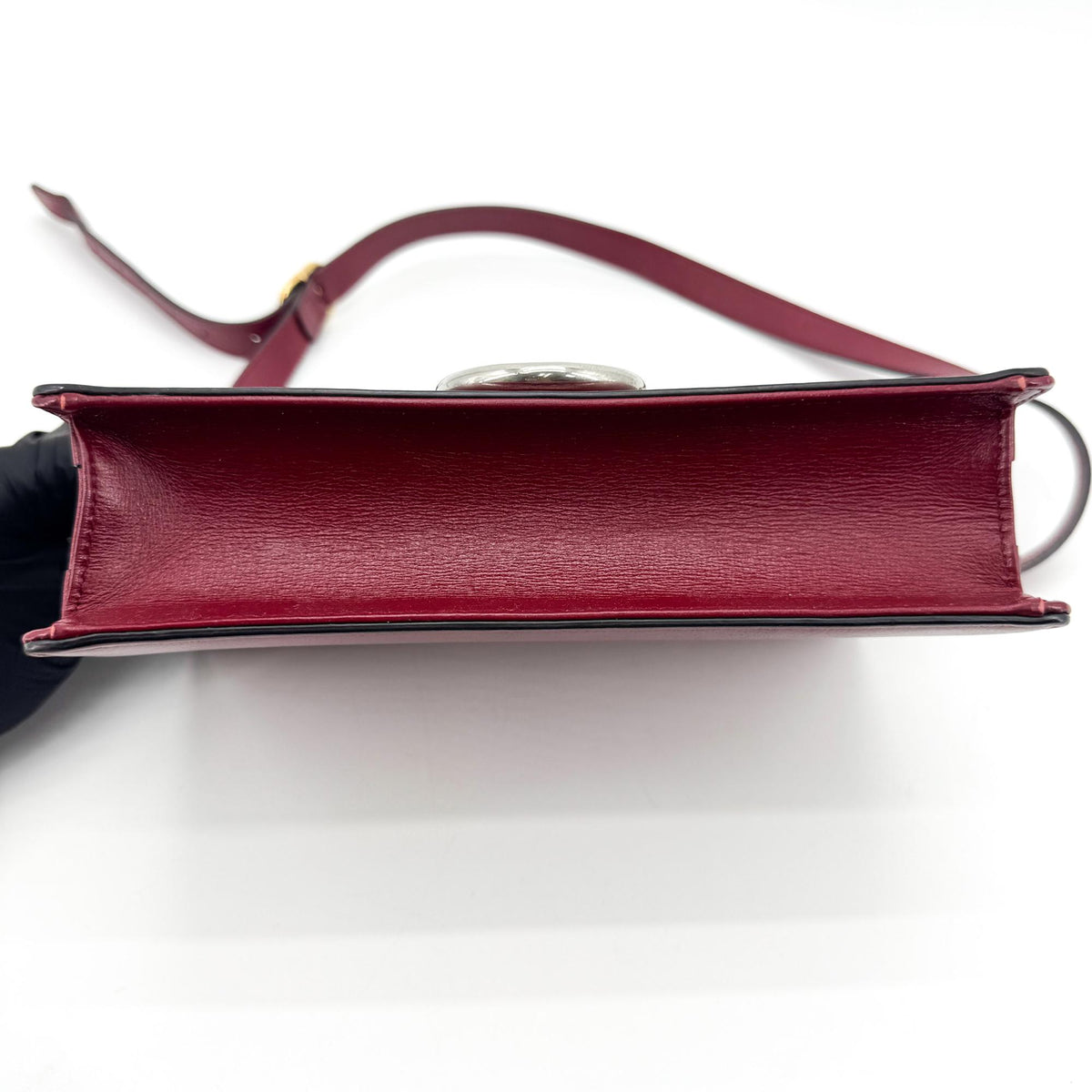 Gucci GG Ring Leather, Red, Leather, Shoulder Bag