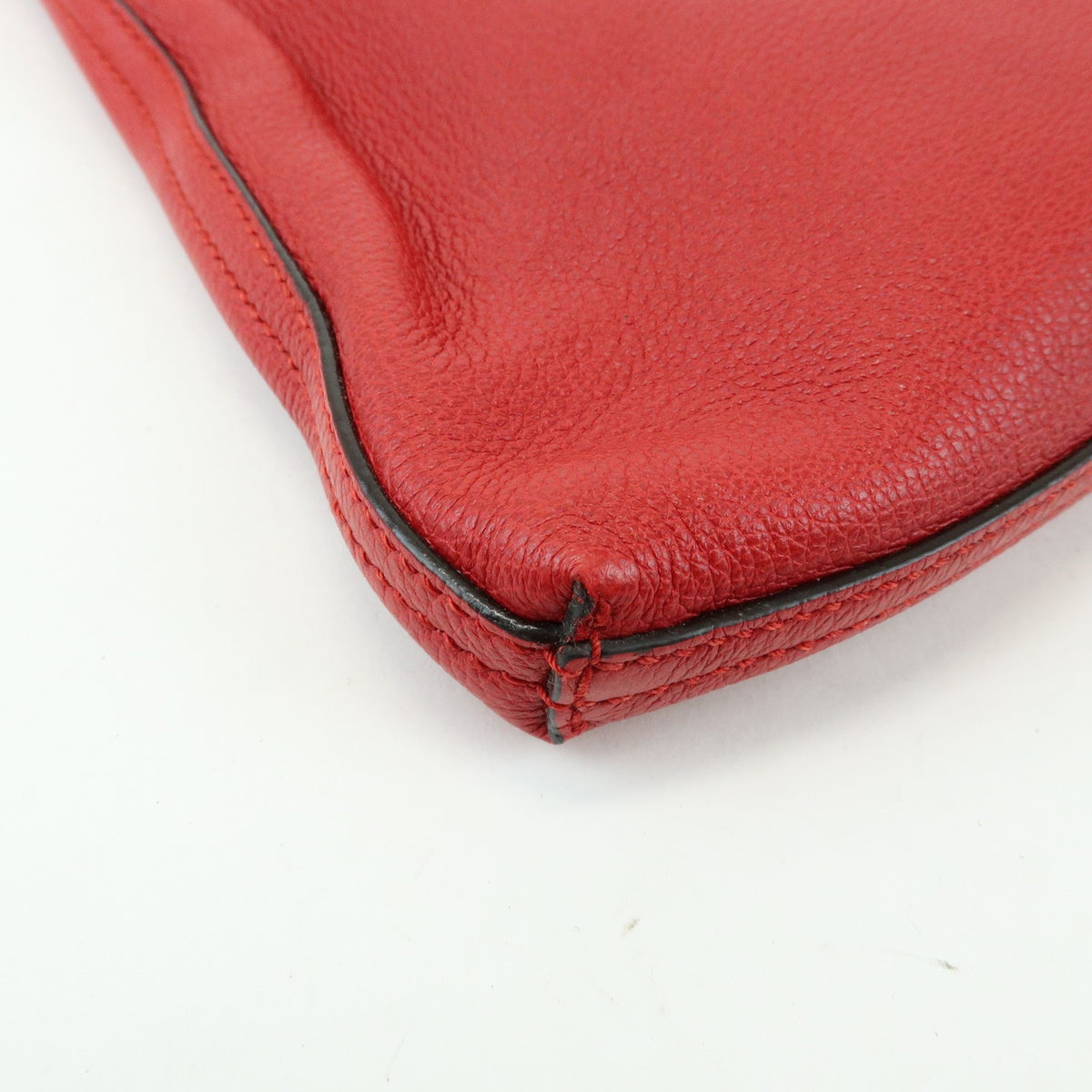 Gucci Logo Portfolio Printed Leather, Red, Leather, Clutch