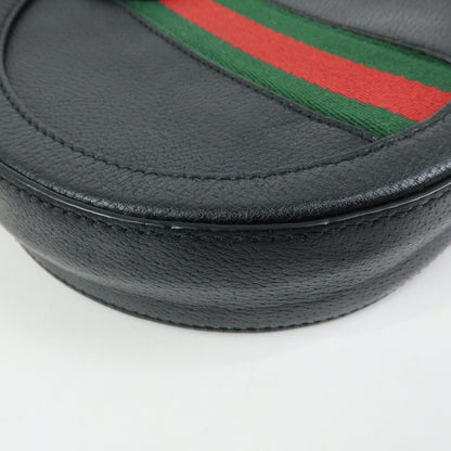 Gucci Ophidia Round Leather, Black, Leather, Shoulder Bag