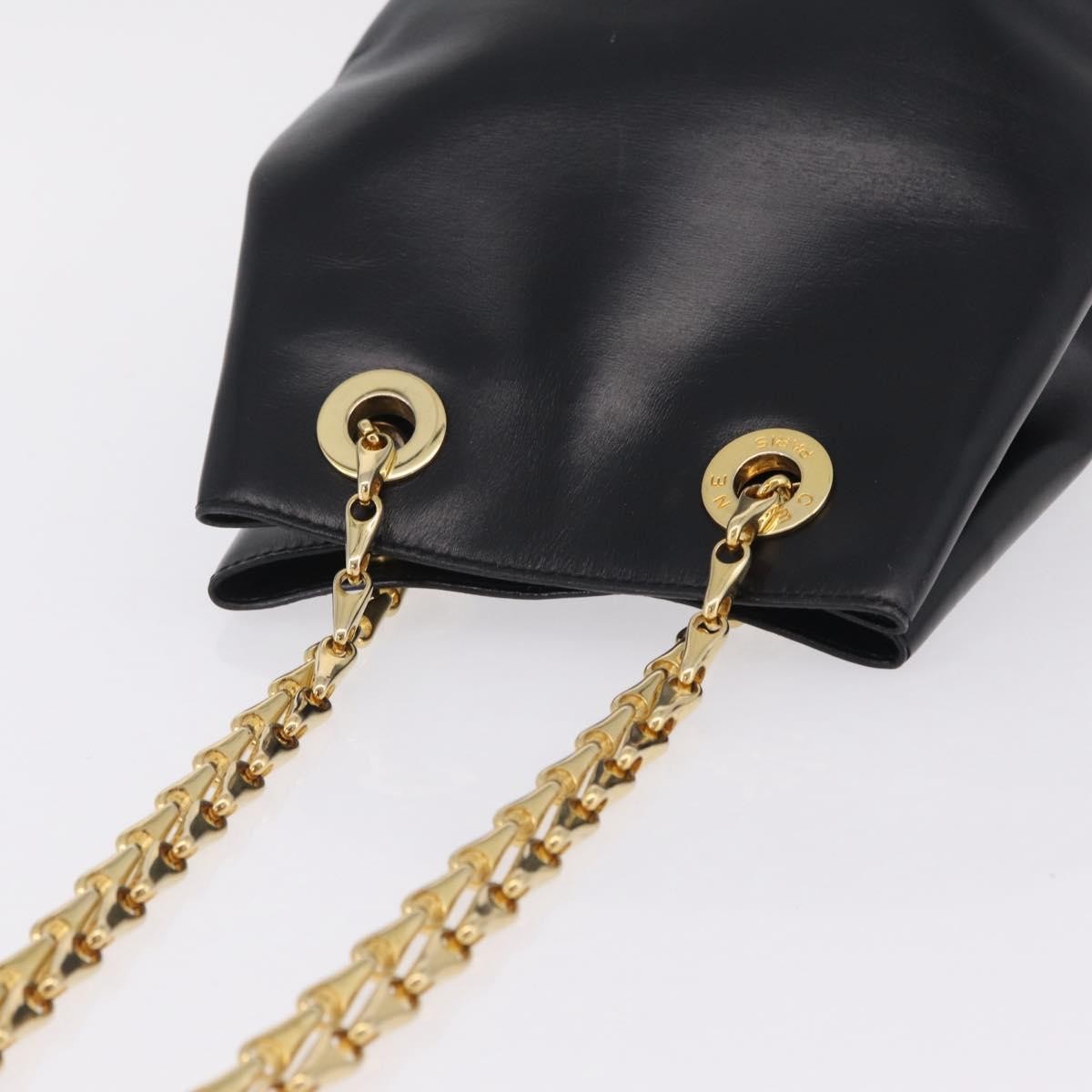 Celine Shoulder Leather, Black, Leather, Shoulder Bag
