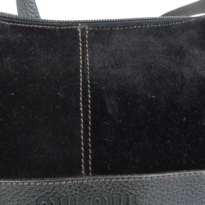 Miu Miu Shoulder Suede, Black, Suede, Shoulder Bag