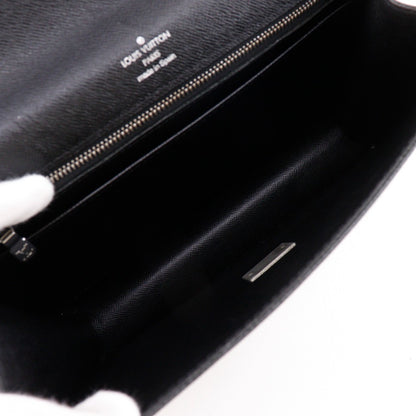 Louis Vuitton Selenga Pochette Taiga Leather, Black, Leather, Clutch