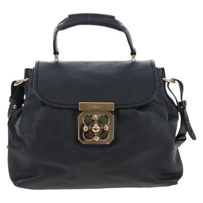 Chloe Elsie Convertible Satchel Leather, Black, Leather, Handbag