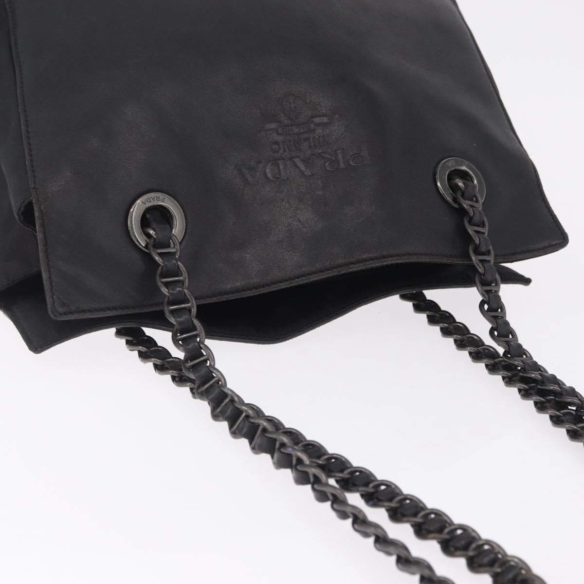 Prada Shoulder Leather, Black, Leather, Shoulder Bag