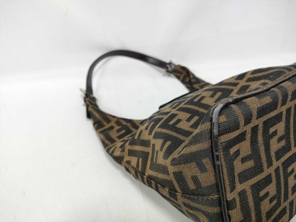 Fendi Mamma Baguette Shoulder Bag Zucca Canvas, Brown, Canvas, Handbag