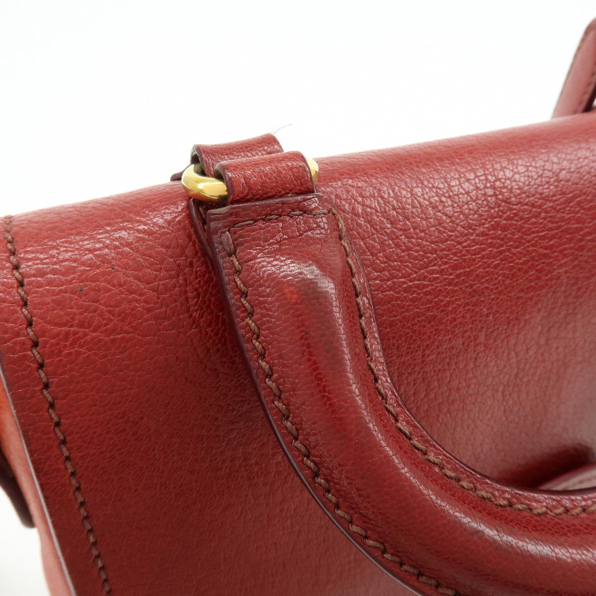 Miu Miu Madras Top Handle Leather, Red, Leather, Handbag