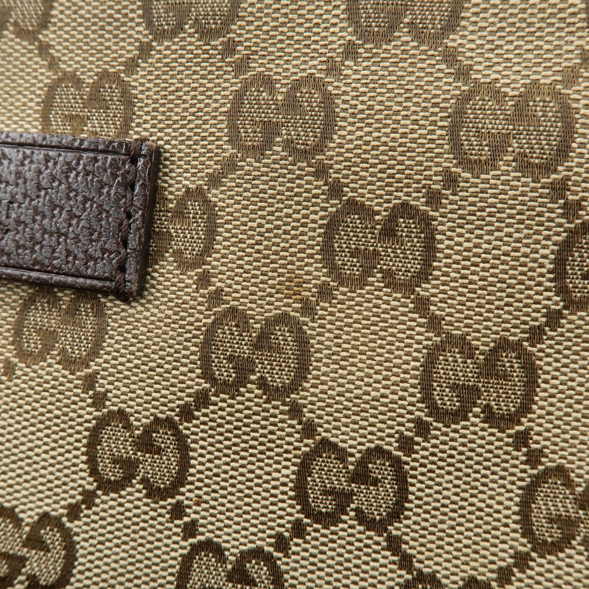 Gucci Web Strap Zip Messenger GG Canvas, Beige, Canvas, Handbag