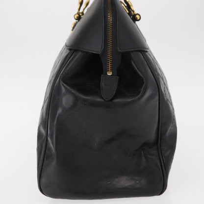 Versace Vintage Sun Duffle Embossed Leather, Yellow, Leather, Handbag