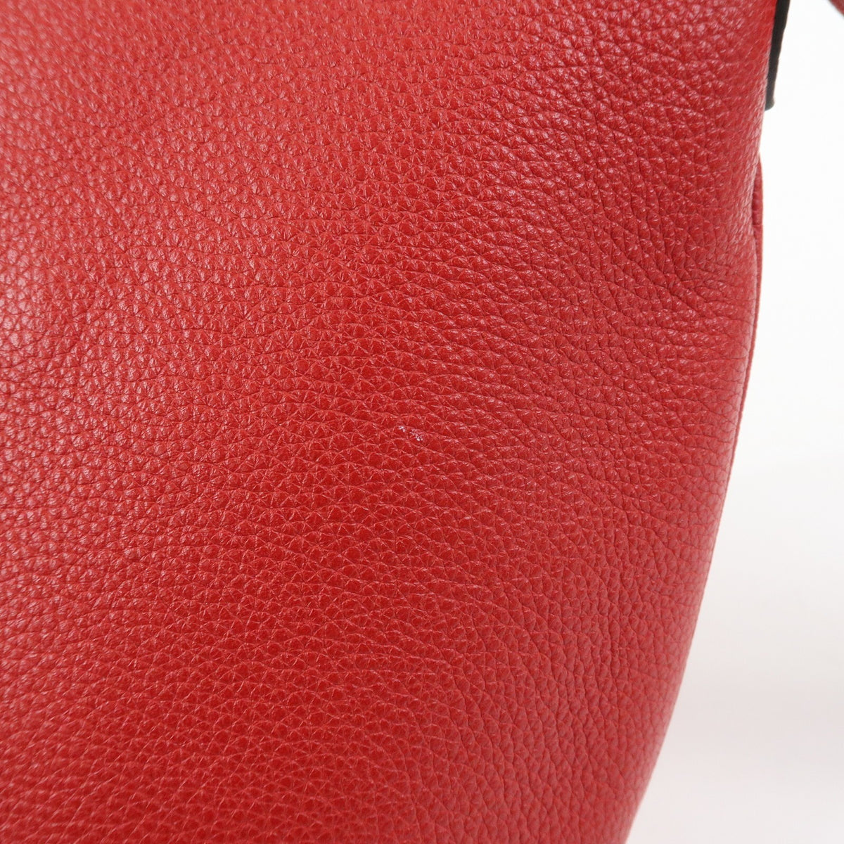 Gucci Logo Half-Moon Hobo Printed Leather, Red, Leather, Shoulder Bag