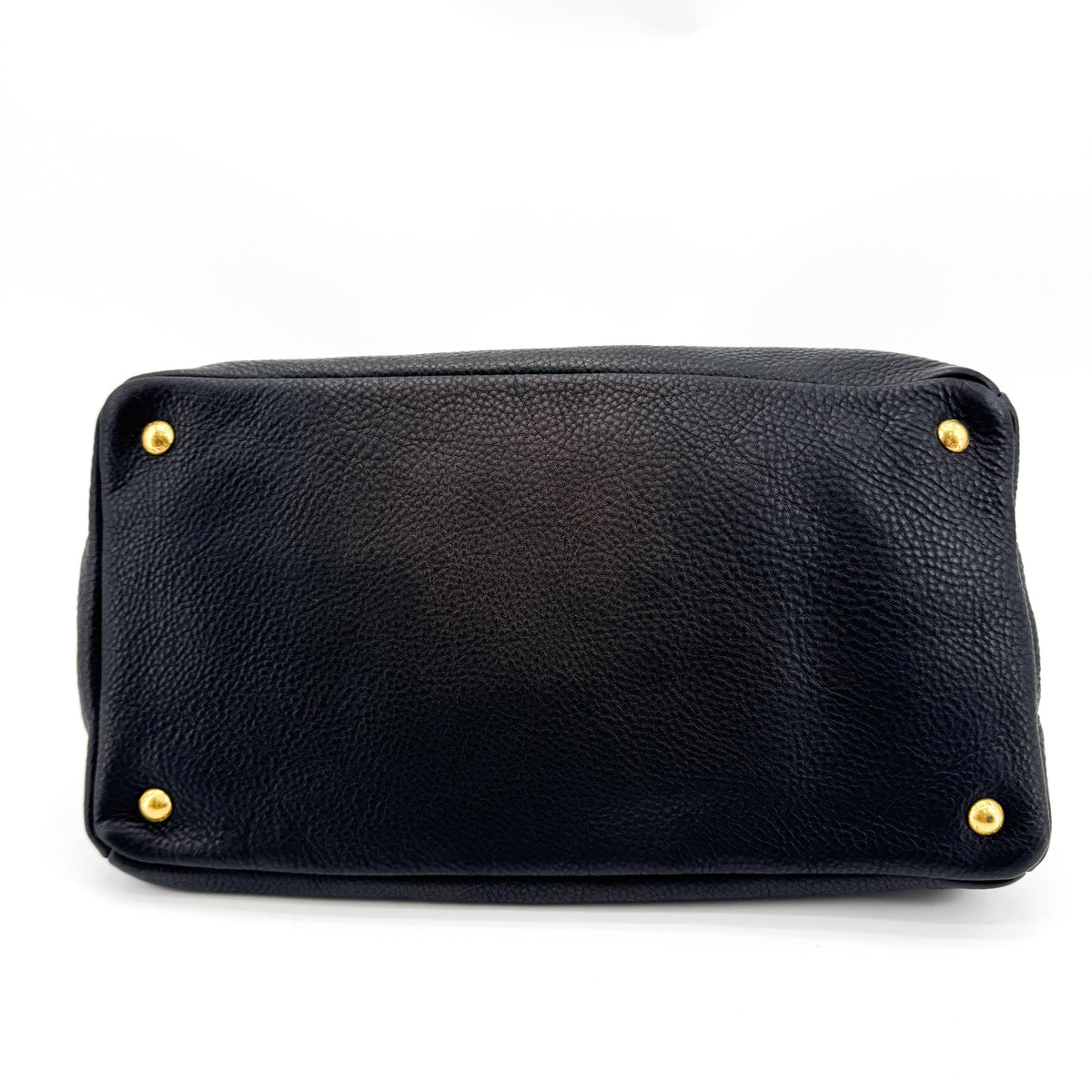Prada Convertible Open Leather, Black, Leather, Tote Bag