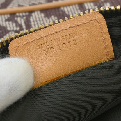 Christian Dior Vintage Saddle Bag Canvas, Brown, Canvas, Clutch