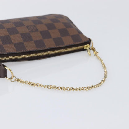 Louis Vuitton Pochette Accessoires Damier Ebene, Brown, Canvas, Clutch