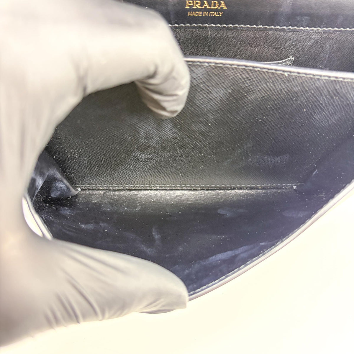 Prada Envelope Clutch Saffiano Leather, Black, Leather, Clutch