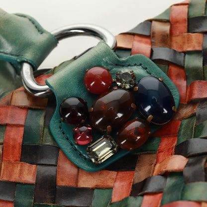 Miu Miu Chain Handle Pleated Leather, Multicolour, Leather, Handbag