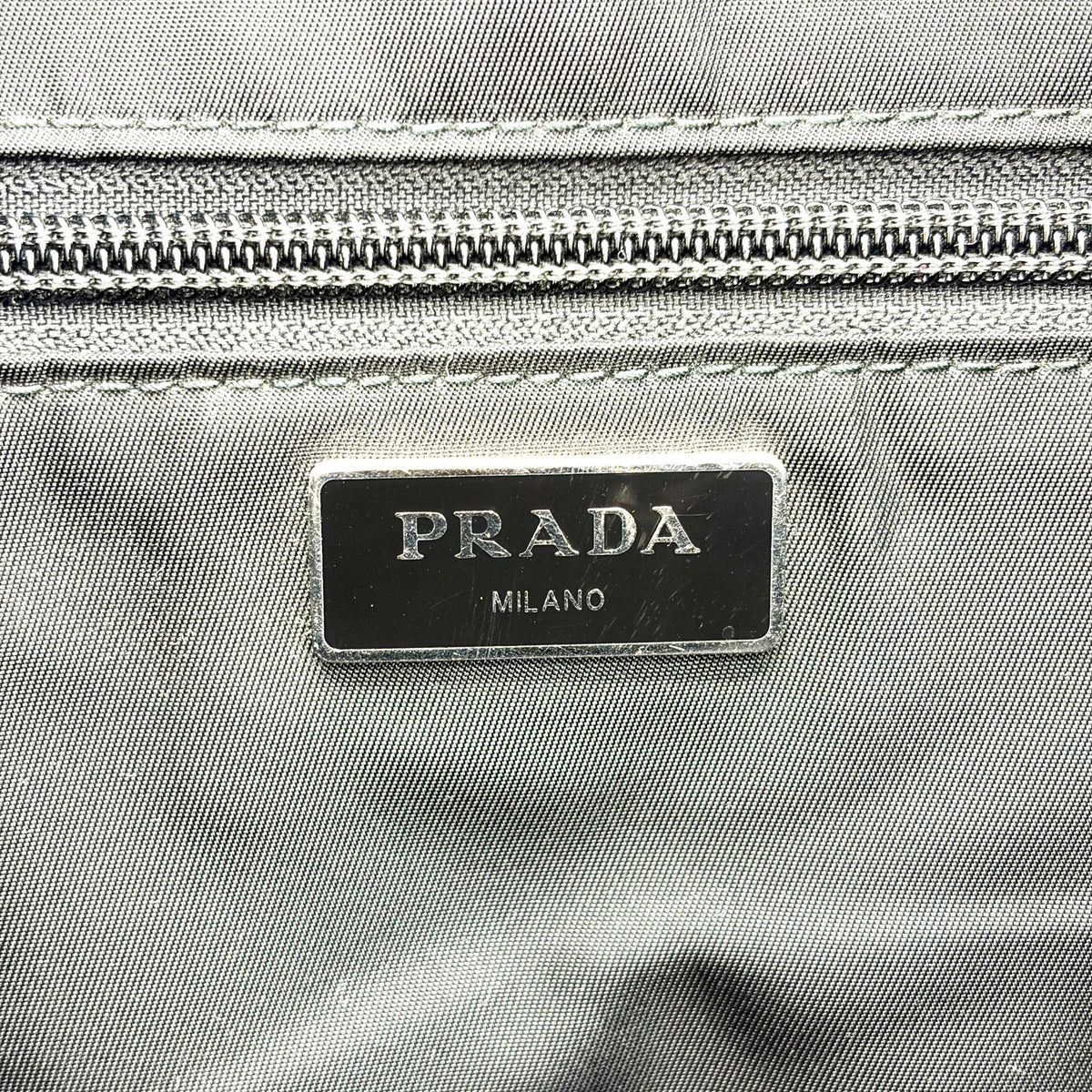 Prada Double Buckle Top Handle Tessuto, Black, Nylon, Backpack