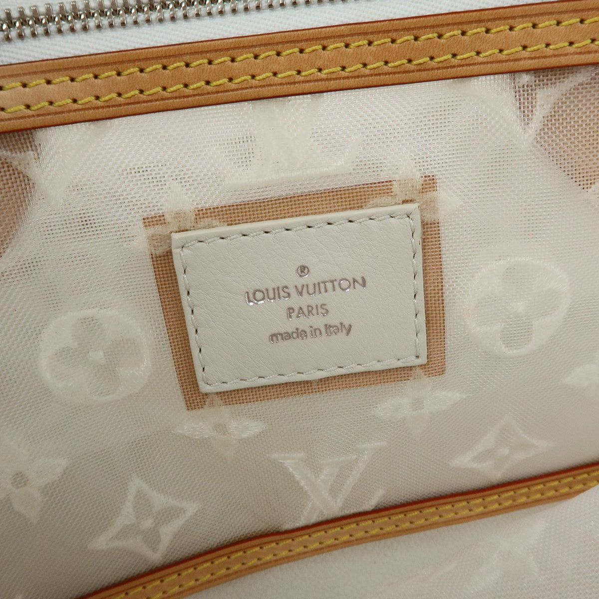 Louis Vuitton Transparence Lockit Mesh and Leather, White, Mesh, Handbag