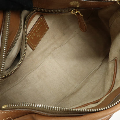 Prada Convertible Belted Satchel Soft Calf, Brown, Leather, Handbag